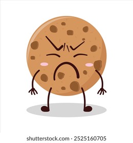 Cute annoyed expression of cookies cartoon character