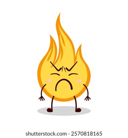 cute annoyed expression of fire cartoon character
