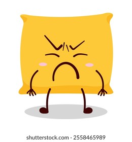 cute annoyed expression of half boiled egg cartoon character
