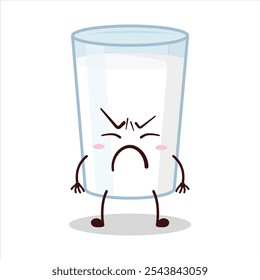 cute annoyed expression of milk character