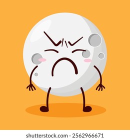 cute annoyed expression of moon cartoon character
