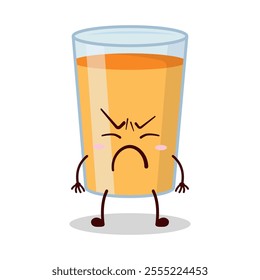 cute annoyed expression of orange juice cartoon character