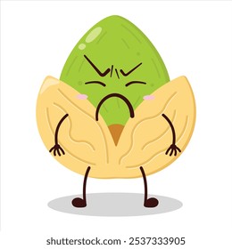 cute annoyed expression of pistachio character