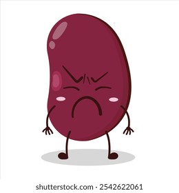 cute annoyed expression of red bean character