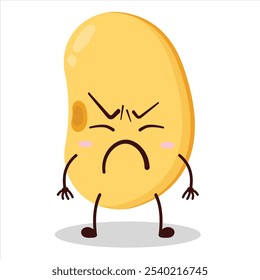 cute annoyed expression of soy bean character