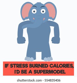 Cute annoying elephant sticker set