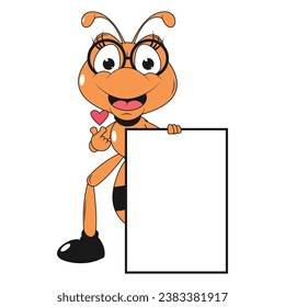 cute ant animal cartoon illustration