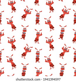 cute ant animal cartoon pattern