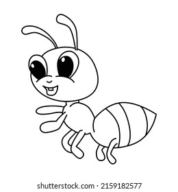 Cute Ant Cartoon Coloring Page Illustration Stock Vector (Royalty Free ...