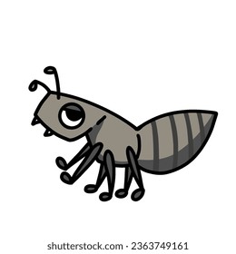 cute ant cartoon drawing transparent background vector illustration