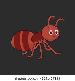 Vetor de ilustração de formiga bonito
