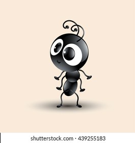 Cute Ant cartoon in a standing position 