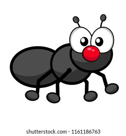 Cute Ant Cartoon Vector Illustration