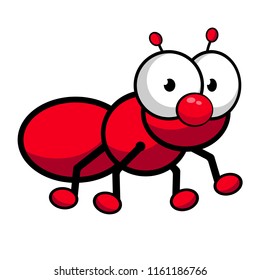 Cute Ant Cartoon Vector Illustration