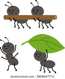 Cute Ant Character Collection Set