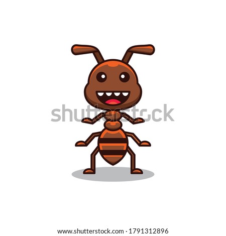 Cute Ant character design for the logo also t-shirts and others as you wish