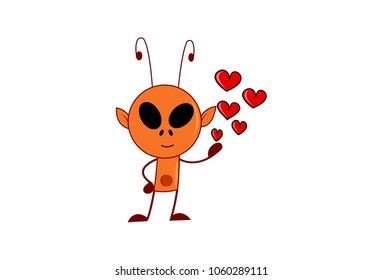 Cute Ant Character. Vector Illustration. Isolated on white background.