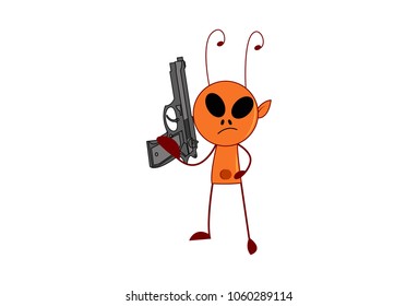 Cute Ant Character. Vector Illustration. Isolated on white background.