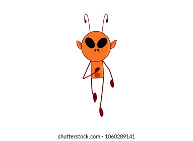 Cute Ant Character. Vector Illustration. Isolated on white background.