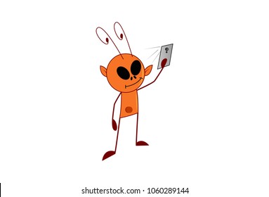 Cute Ant Character. Vector Illustration. Isolated on white background.