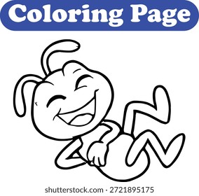 Página de livro de coloração de formiga bonito para crianças