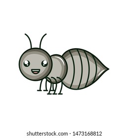 cute ant insect kawaii character