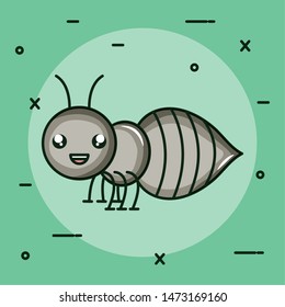 cute ant insect kawaii character