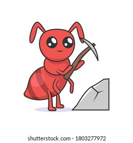 Diseño de mascota de insectos de hormigas cortas Ilustración