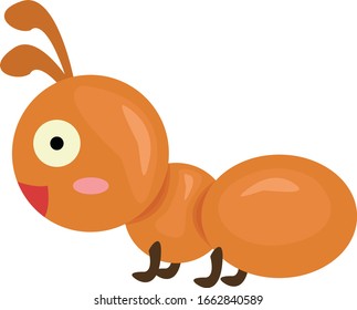 cute ant isloated in white, cute animal design