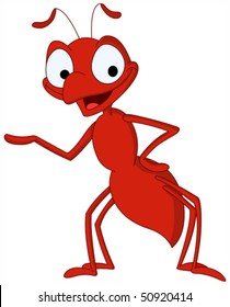 Cute ant presenting