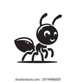 Un lindo Vector de silueta de hormiga