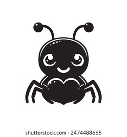 A cute ant silhouette vector