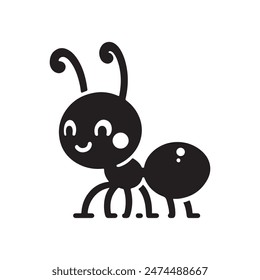 Un lindo Vector de silueta de hormiga