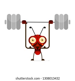 Cute Ant Stands On Two Paws And Waves His Hand. Vector Illustration