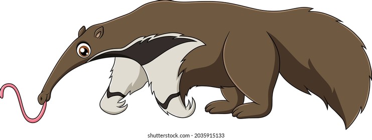 Cute Anteater Cartoon Vector Illustration