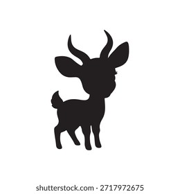 A cute antelope silhouette vector