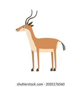Cute antelope in simple