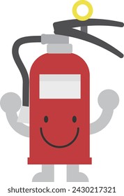 Cute anthropomorphic fire extinguisher material