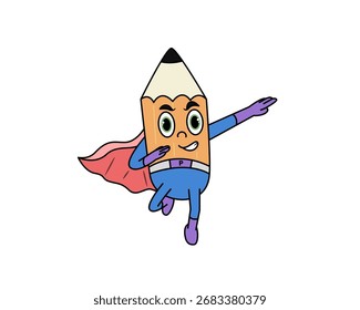 Personajes de lápiz antropomórficos lindos en varios trajes y profesiones