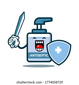 cute antiseptic bottle cartoon character