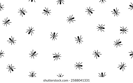 Cute ants pattern background vector design