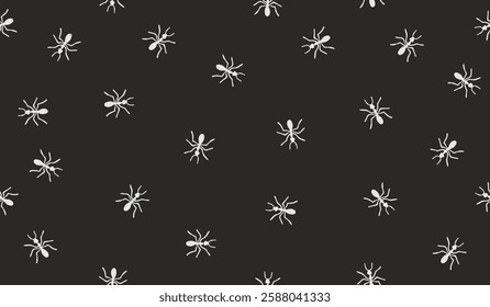 Cute ants pattern background vector design