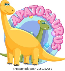 Cute apatosaurus dinosaur cartoon illustration