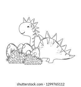 cute apatosaurus with eggs