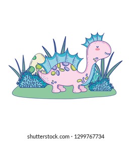 cute apatosaurus with eggs