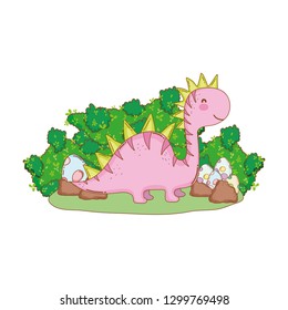 cute apatosaurus with eggs