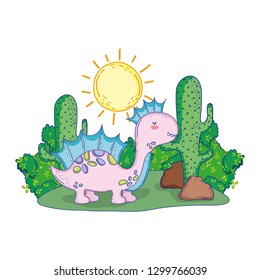 cute apatosaurus in the landscape
