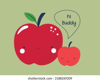 cute apple buddy, Cute apple friends, cute apple