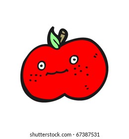 caricatura de manzana linda