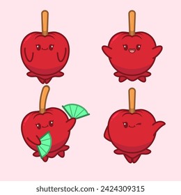 Cute Apple Cartoon Character Illustration